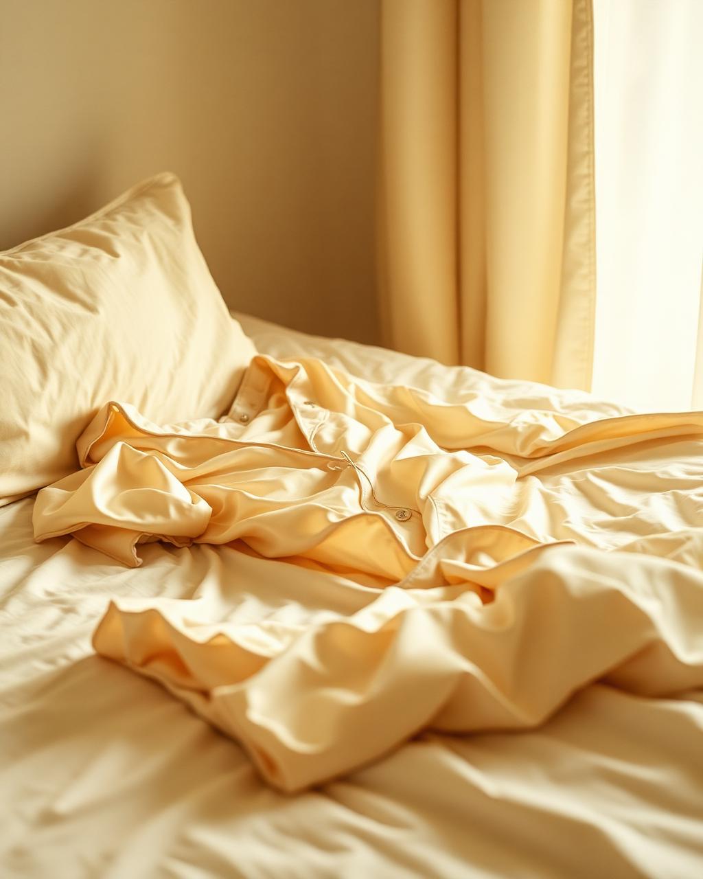 satin, unmade.